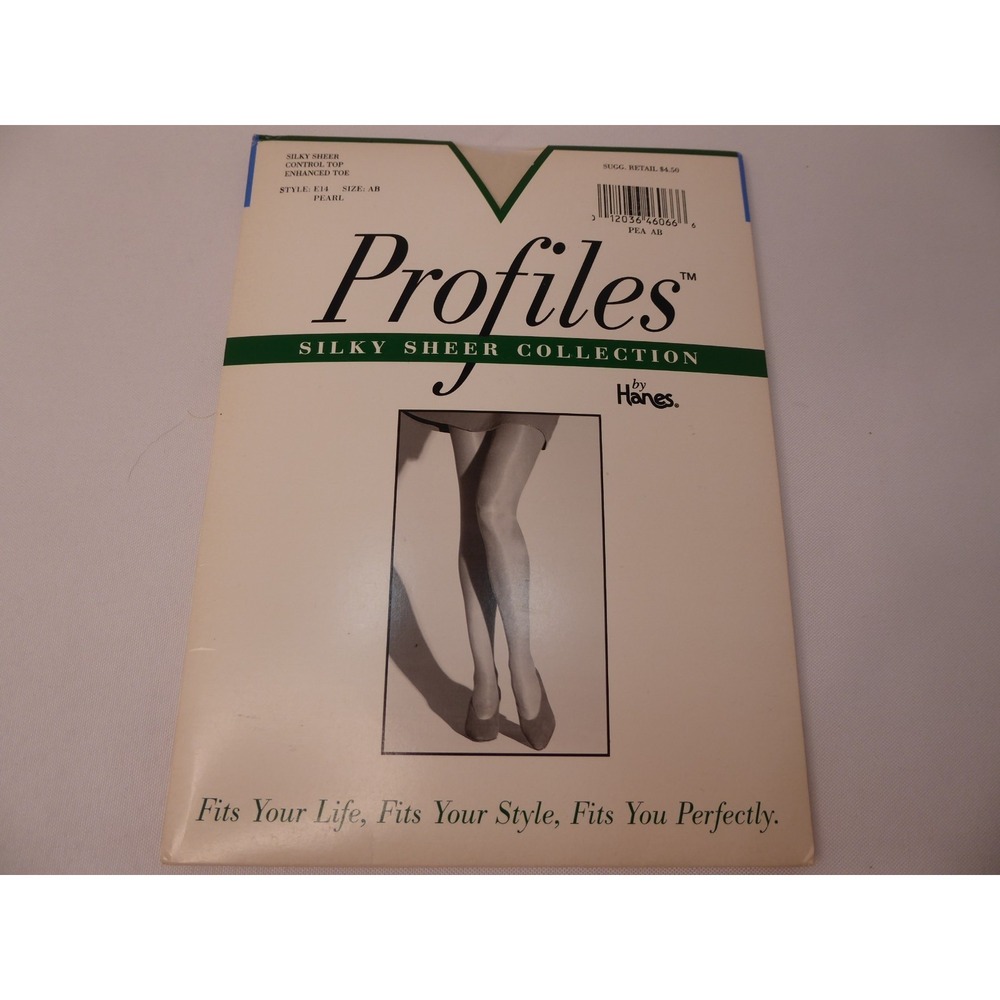 New Hanes Profiles Silky Sheer Collection Control Top Pearl AB Pantyhose E14